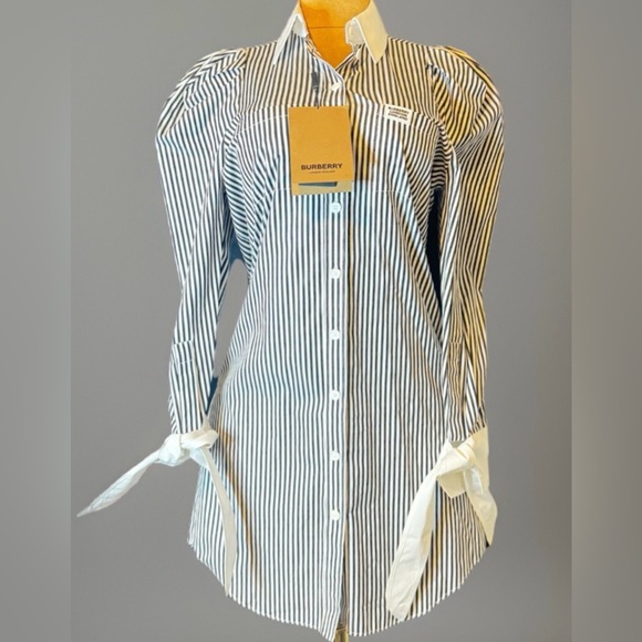 Burberry Dresses & Skirts - 💰⬇️ BURBERRY 
Black & White Striped Shirt Dress